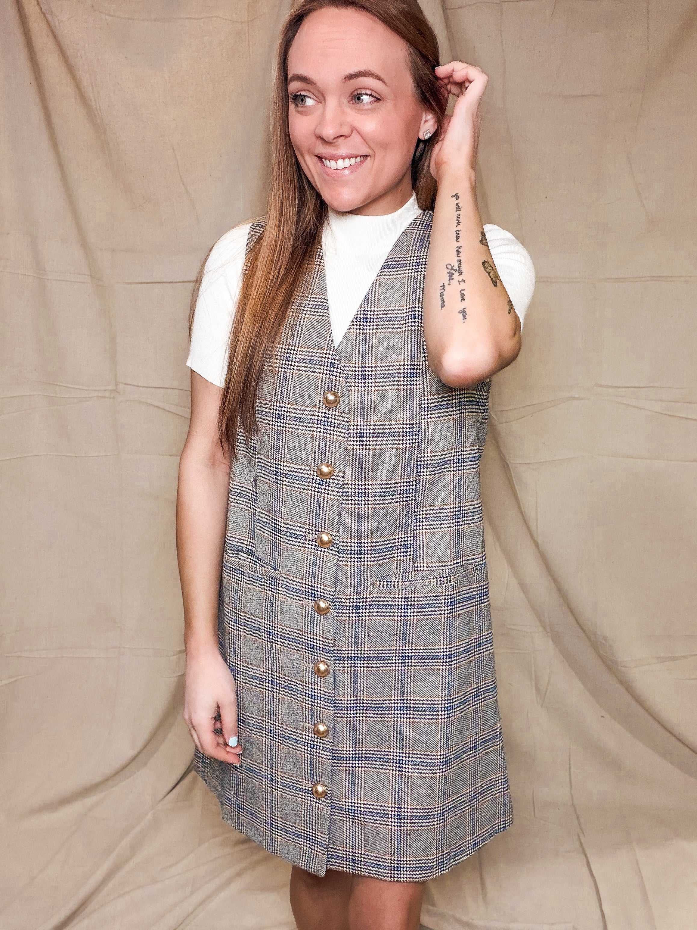 Plaid Button Down Dress