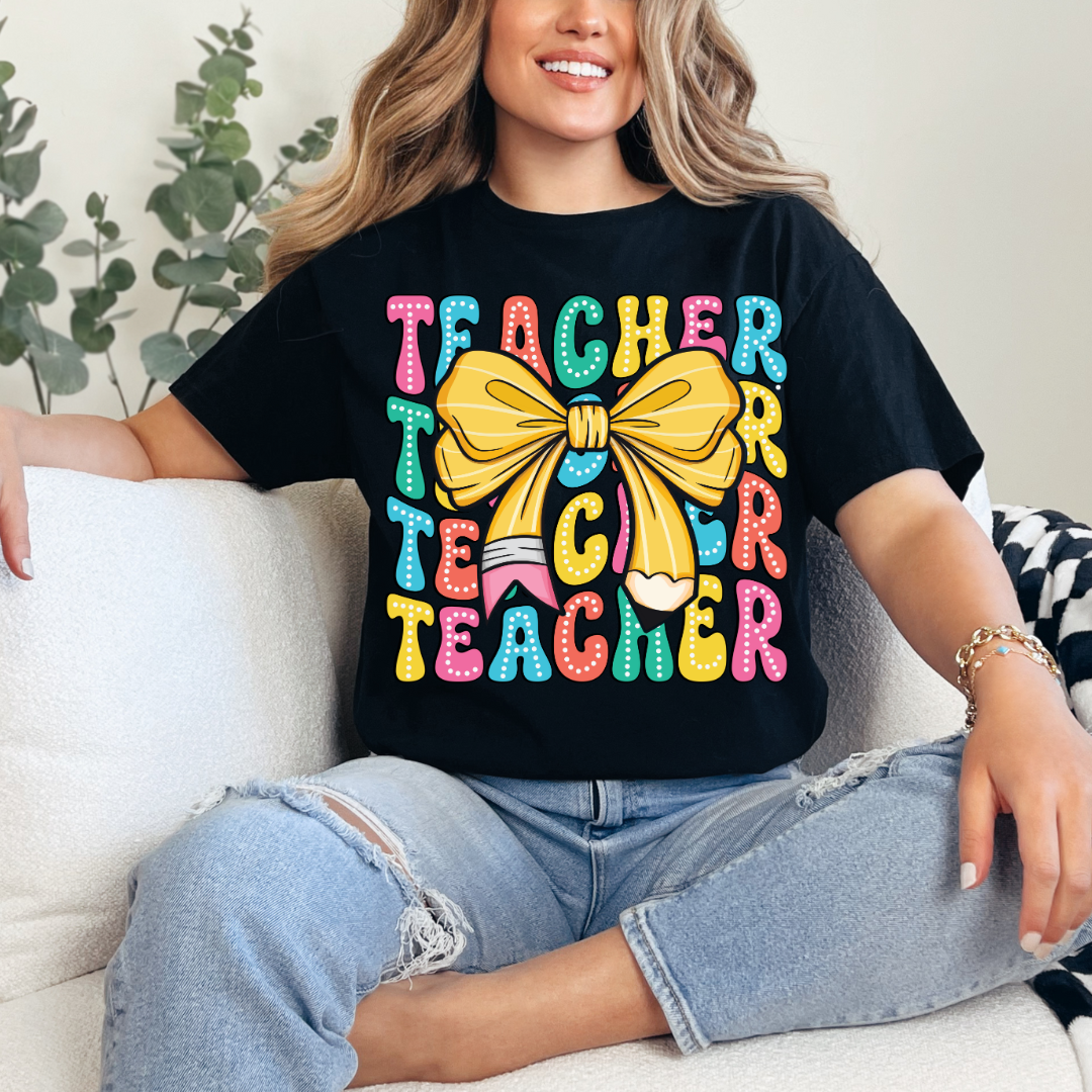 Colorful Teacher - Black tee