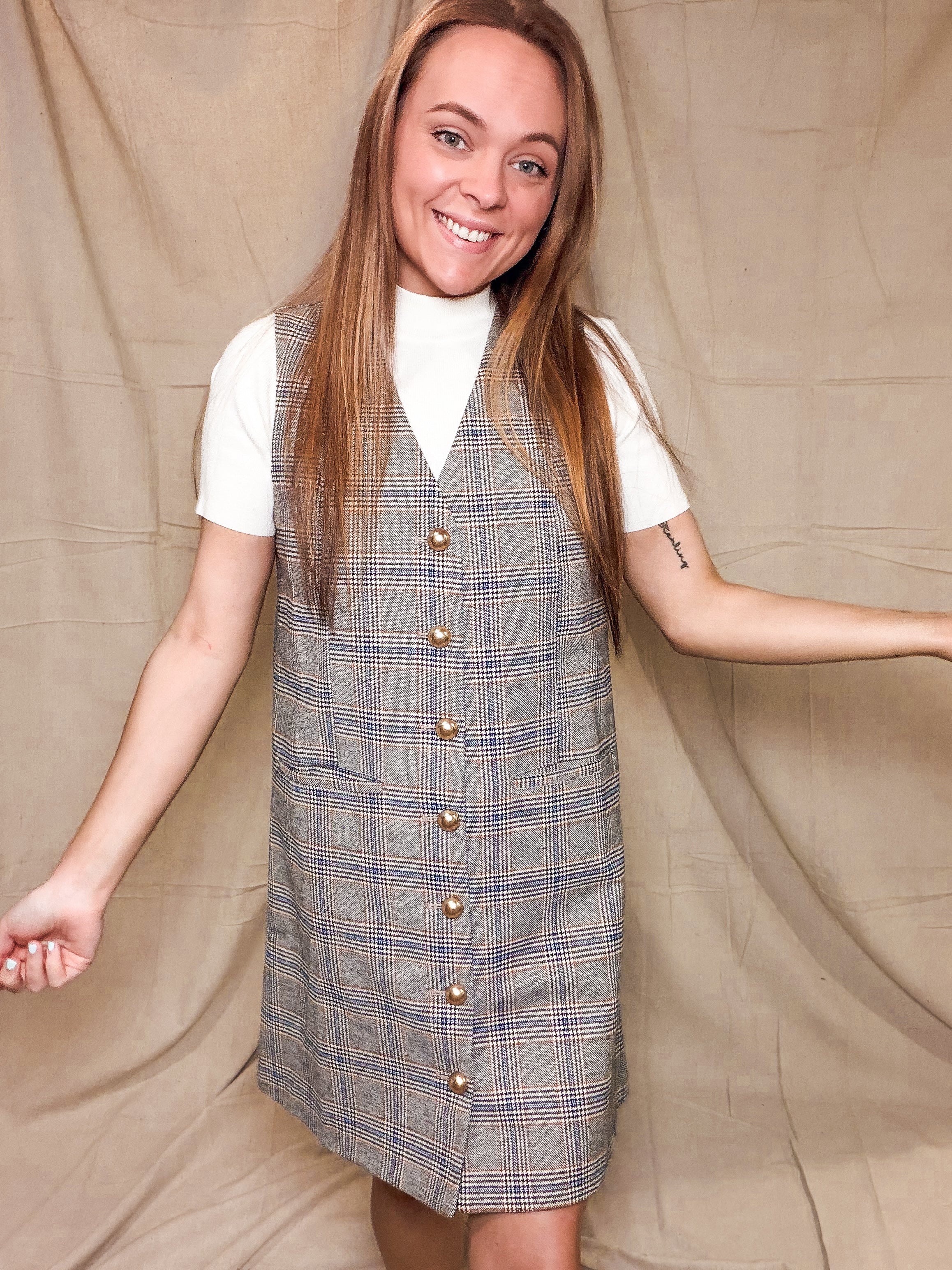 Plaid Button Down Dress