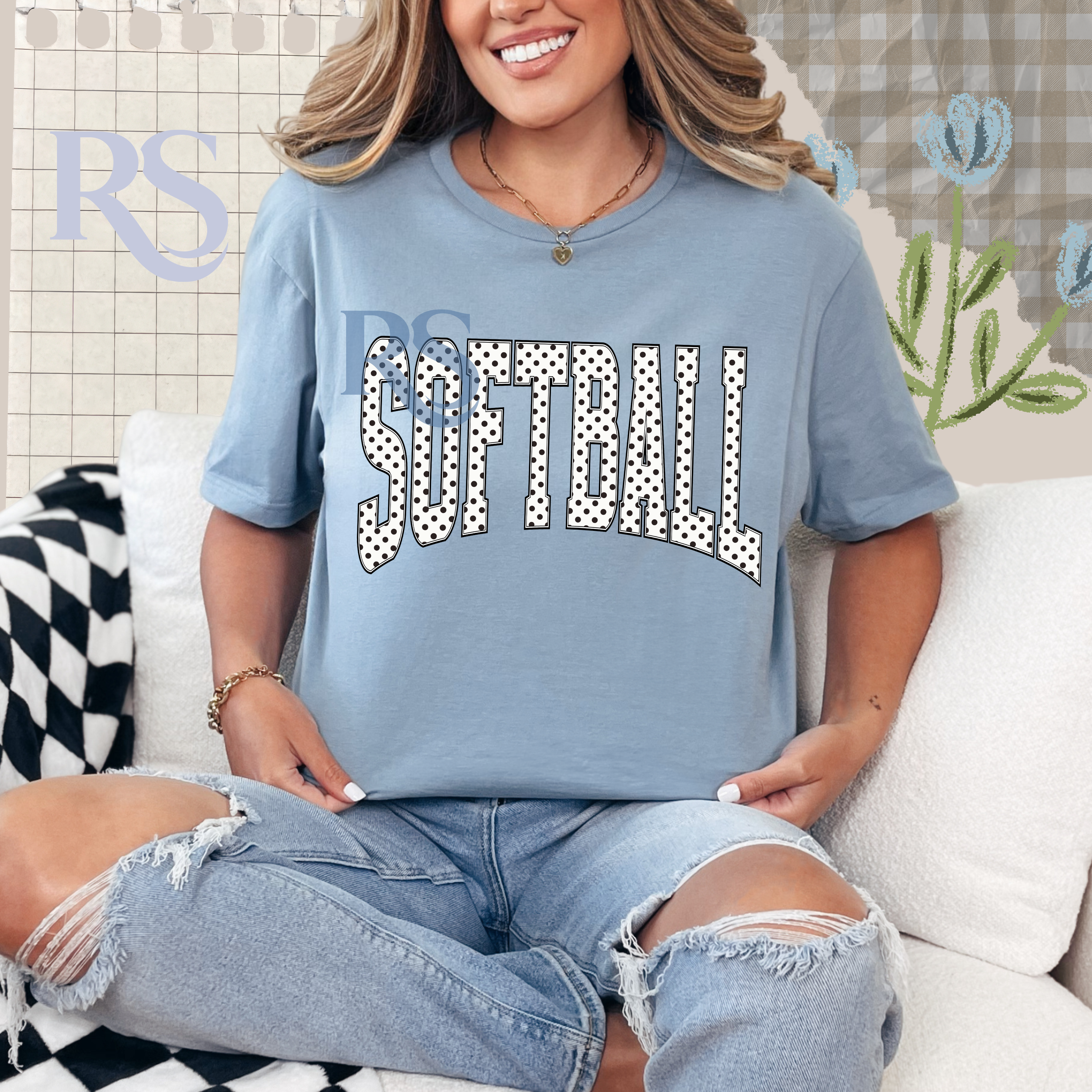 Softball Polka Dot