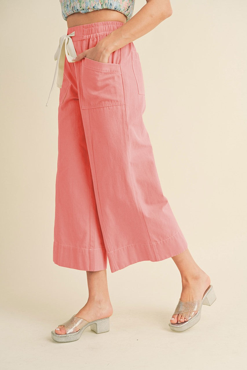 You're a Peach Cropped Wide leg Trousers