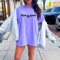 God is Good groovy edition - Neon Violet/black