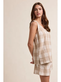 Gingham Tank Top and Shorts Set