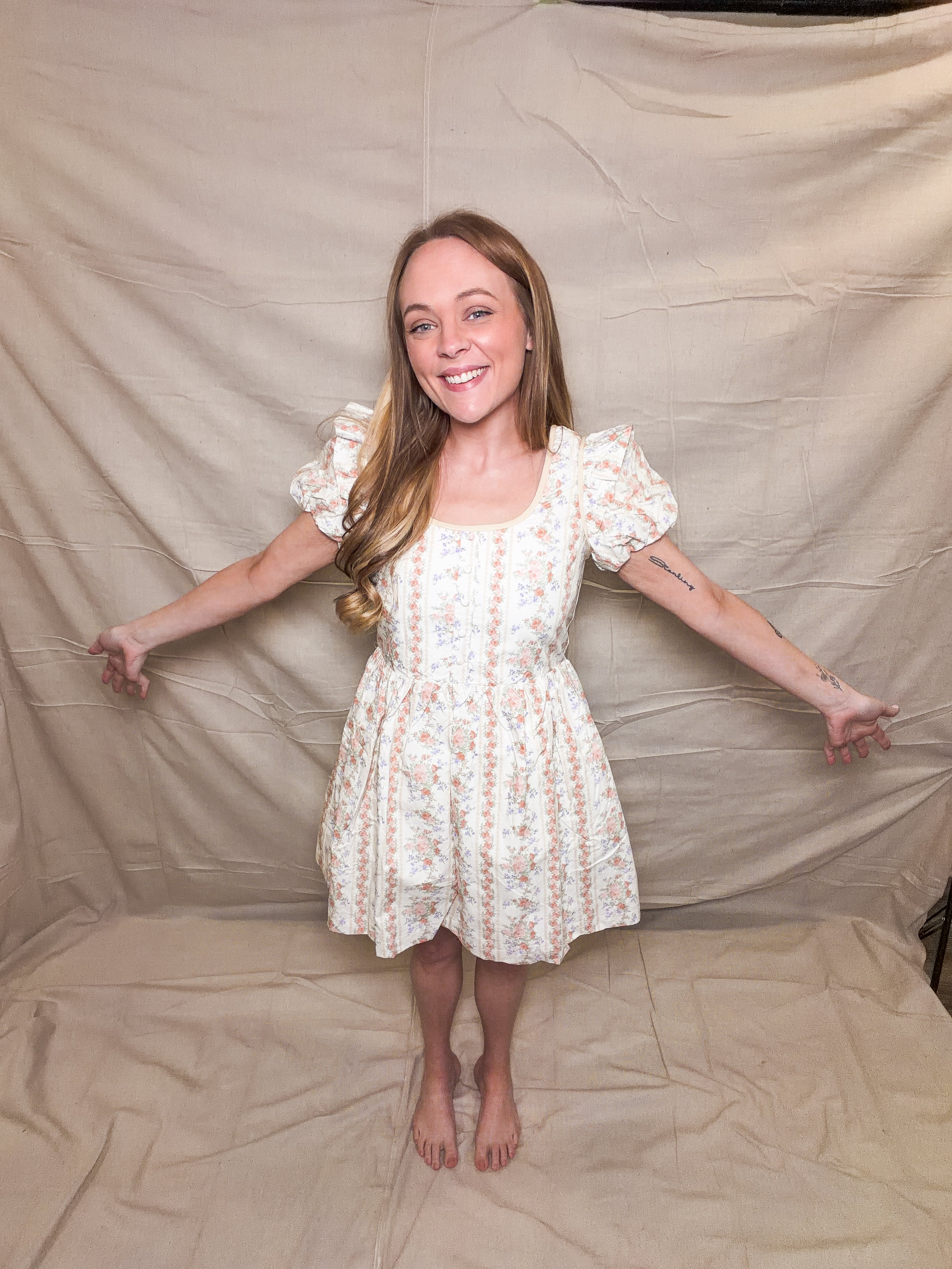 Vintage Floral Babydoll Dress