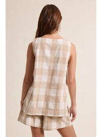 Gingham Tank Top and Shorts Set