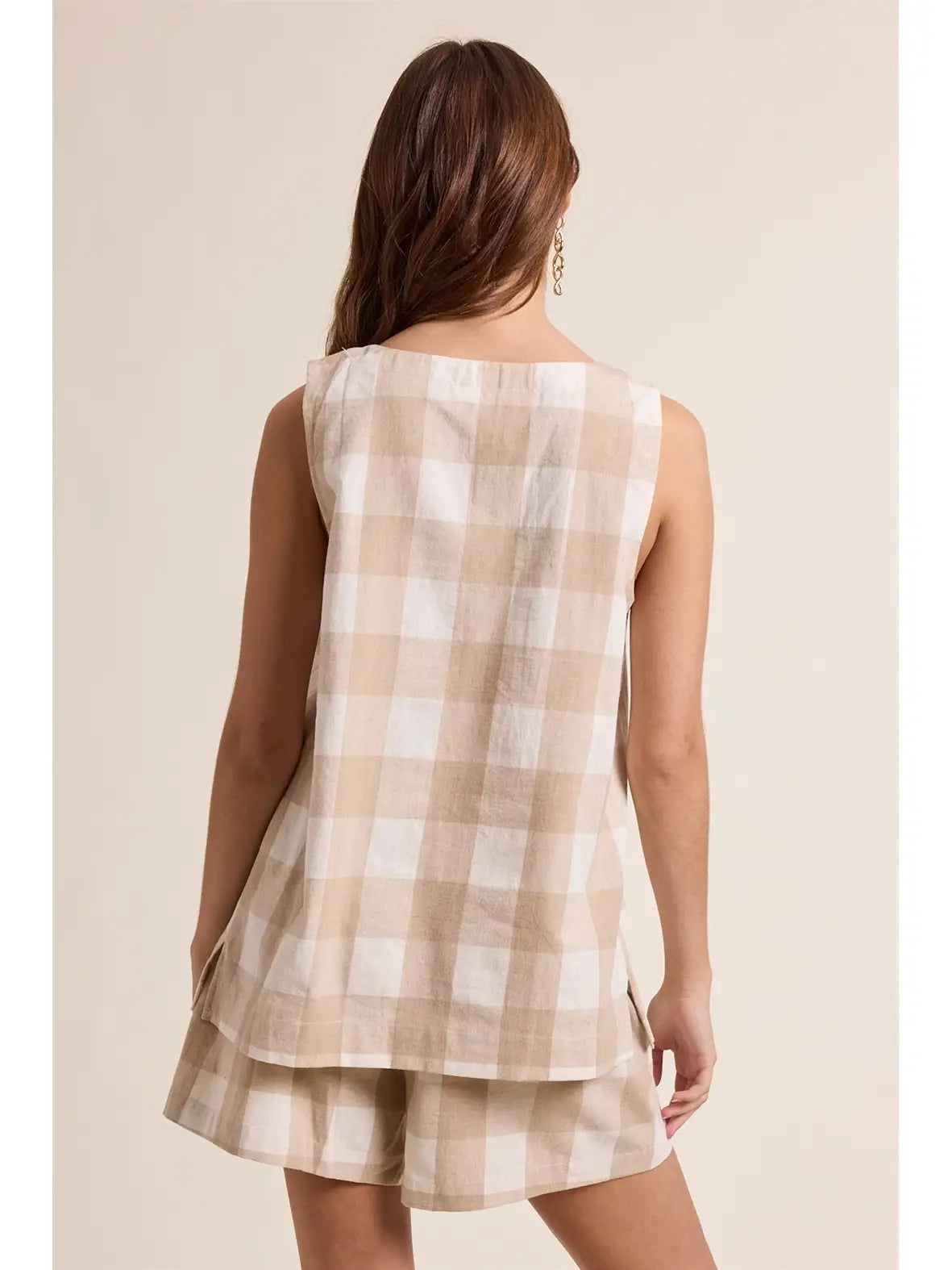 Gingham Tank Top and Shorts Set