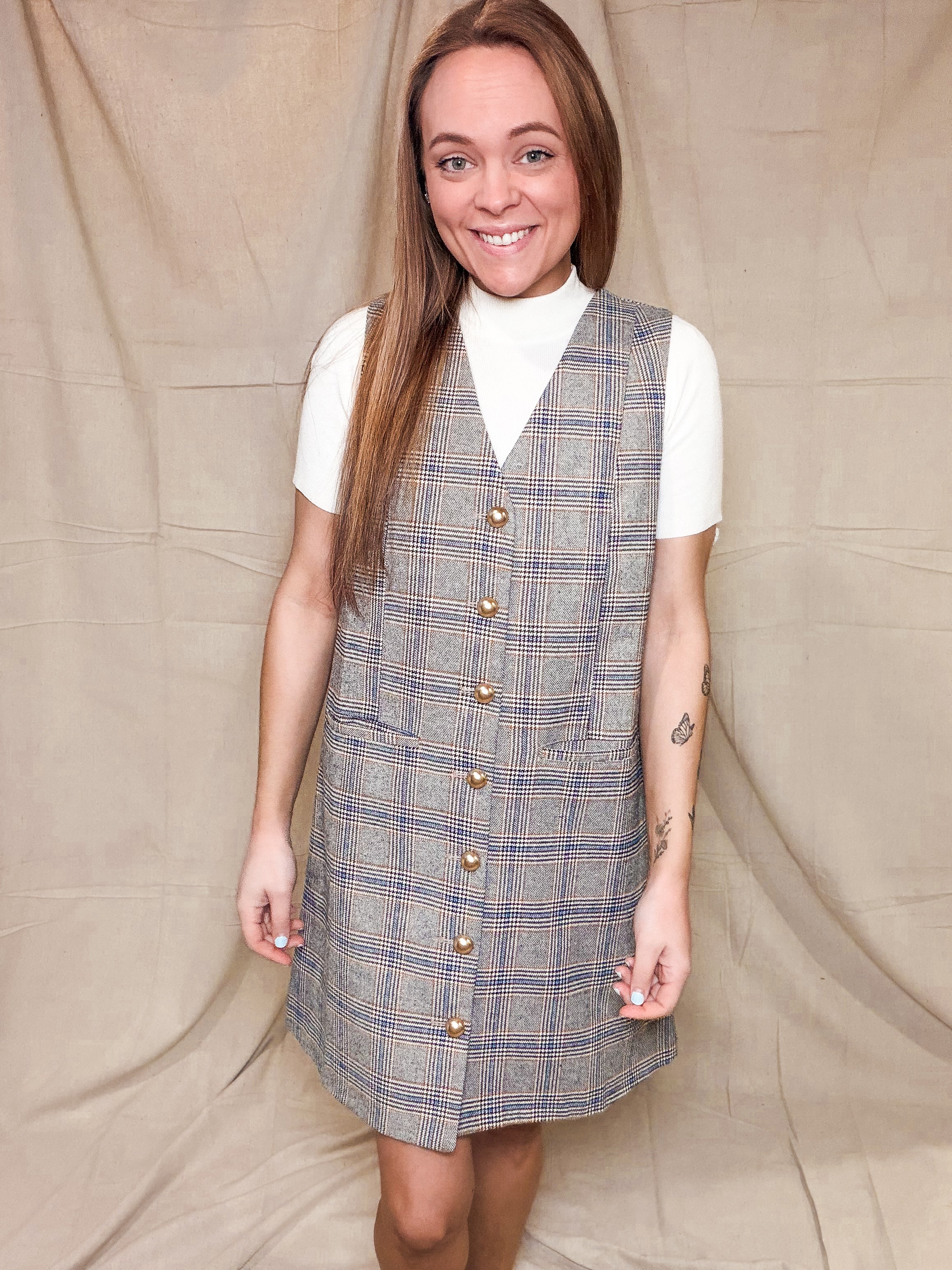 Plaid Button Down Dress