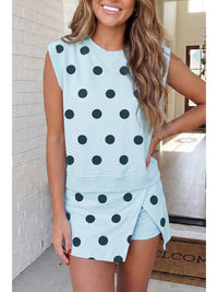 Blue monochrome Polka Dot SET