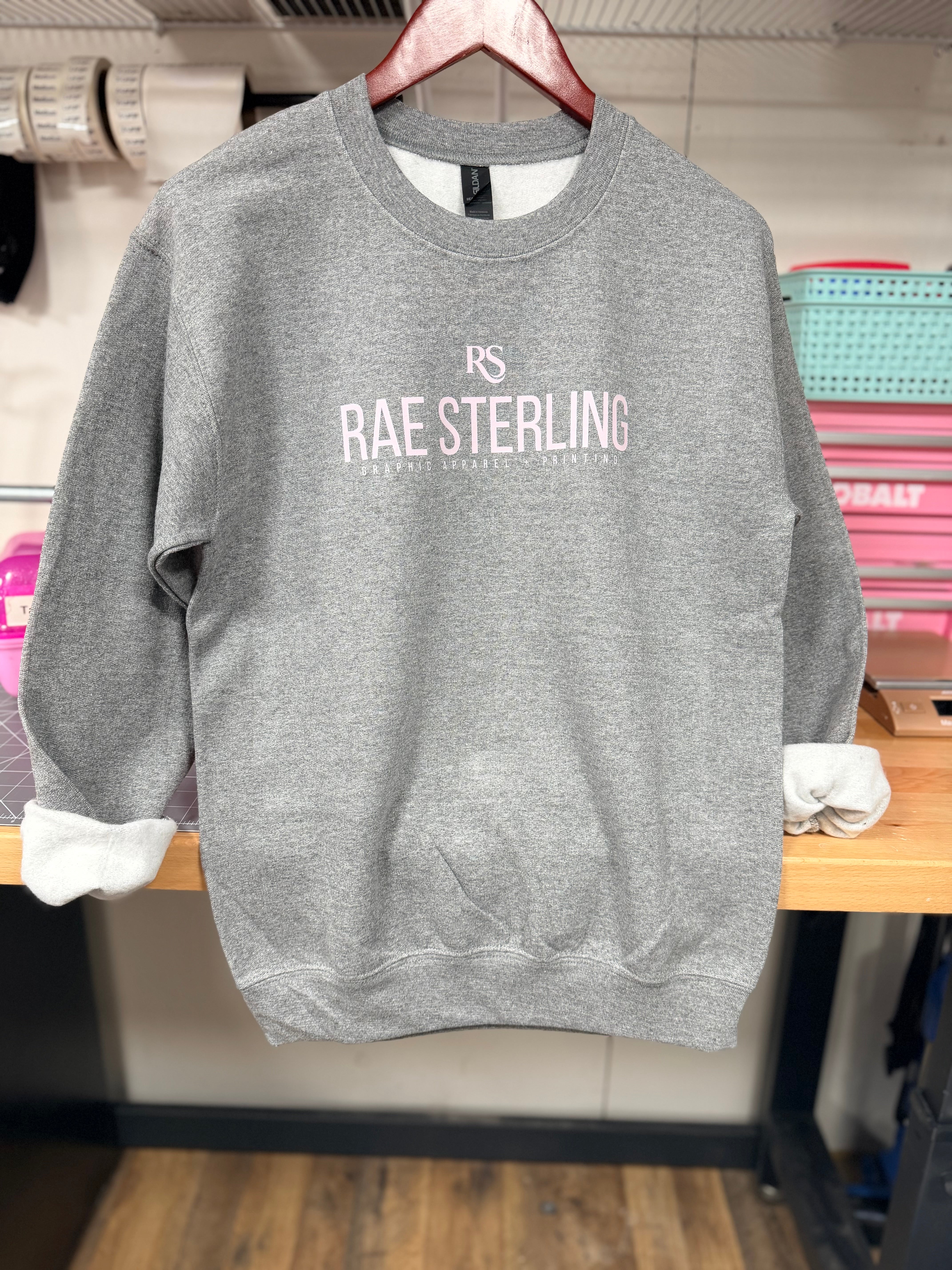 RS Light Pink - Graphite Crewneck