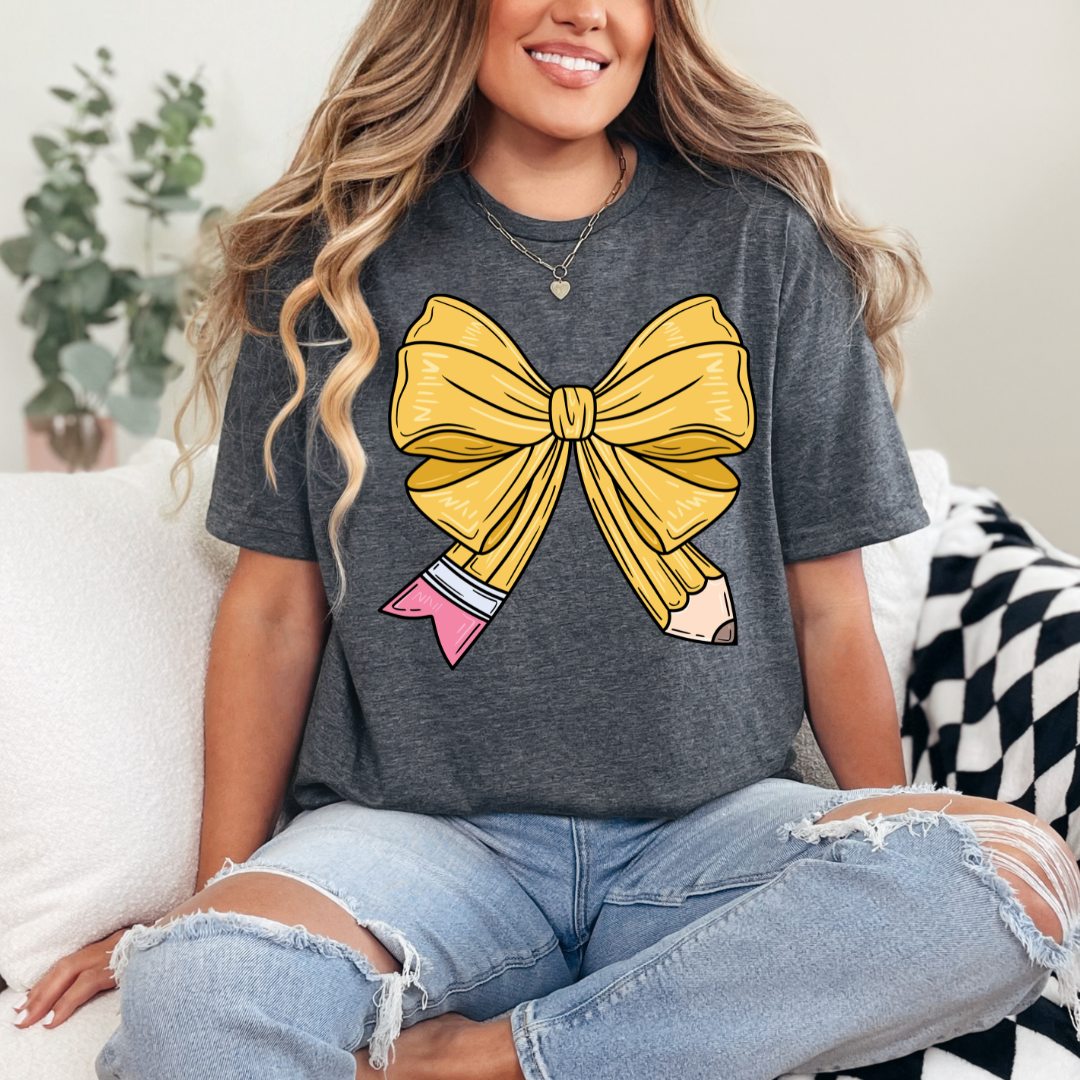 Yellow/Heathered Gray Bow