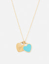 Blue Enamel Heart Logo Necklace