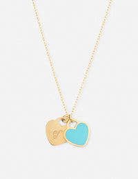 Blue Enamel Heart Logo Necklace