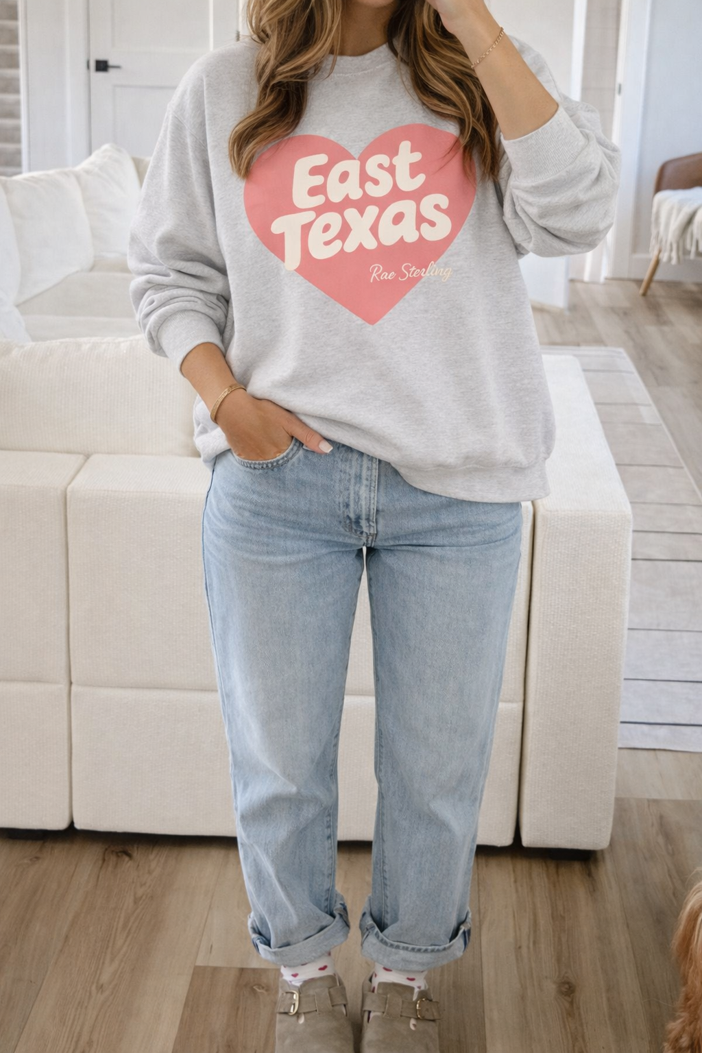 East Texas Heart - Ash/Peach