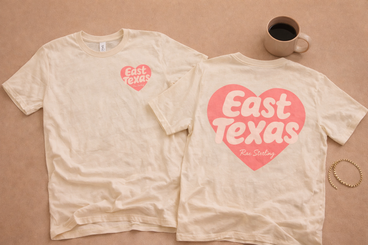 East Texas Heart - Ivory/Peach