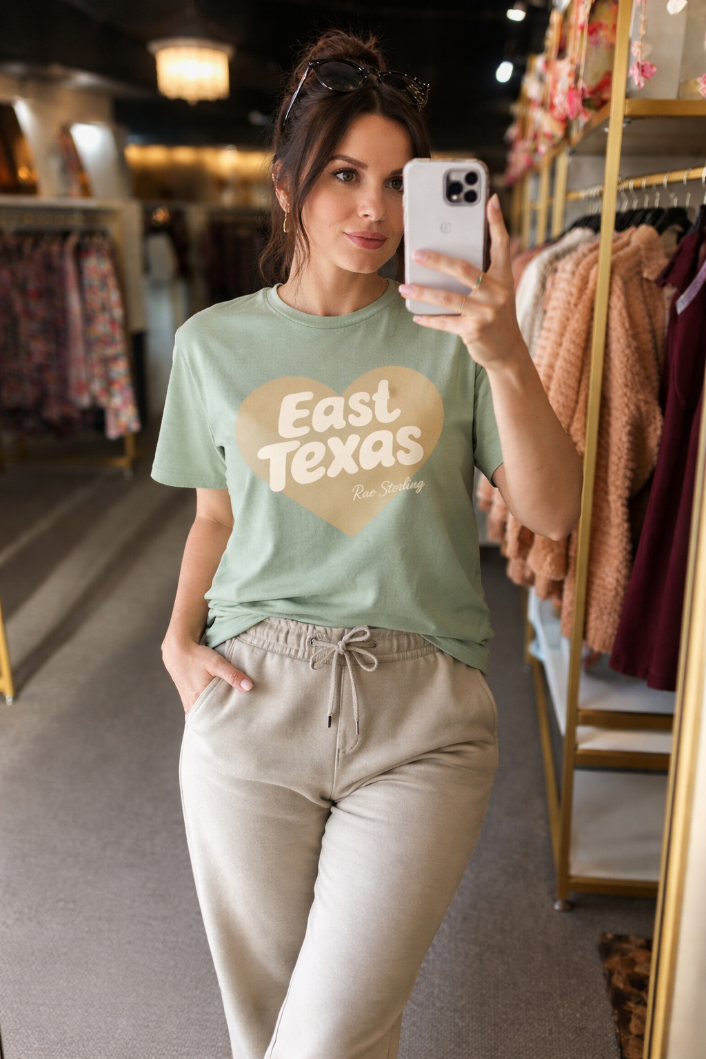 East Texas Heart - Sage/mono