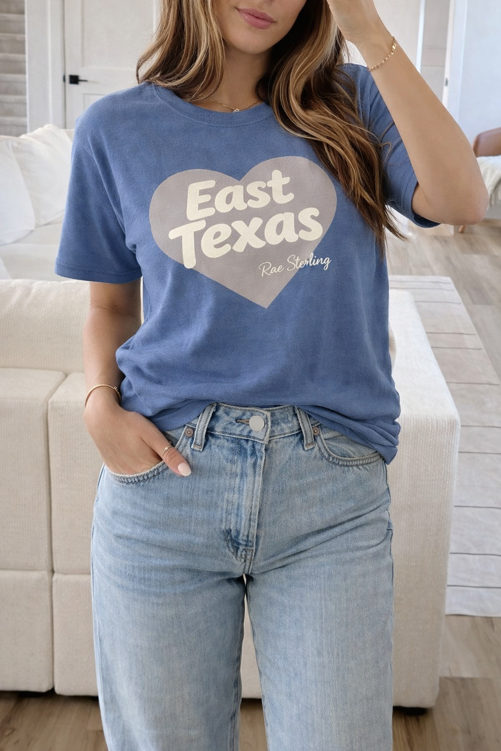 East Texas Heart - indigo / mono