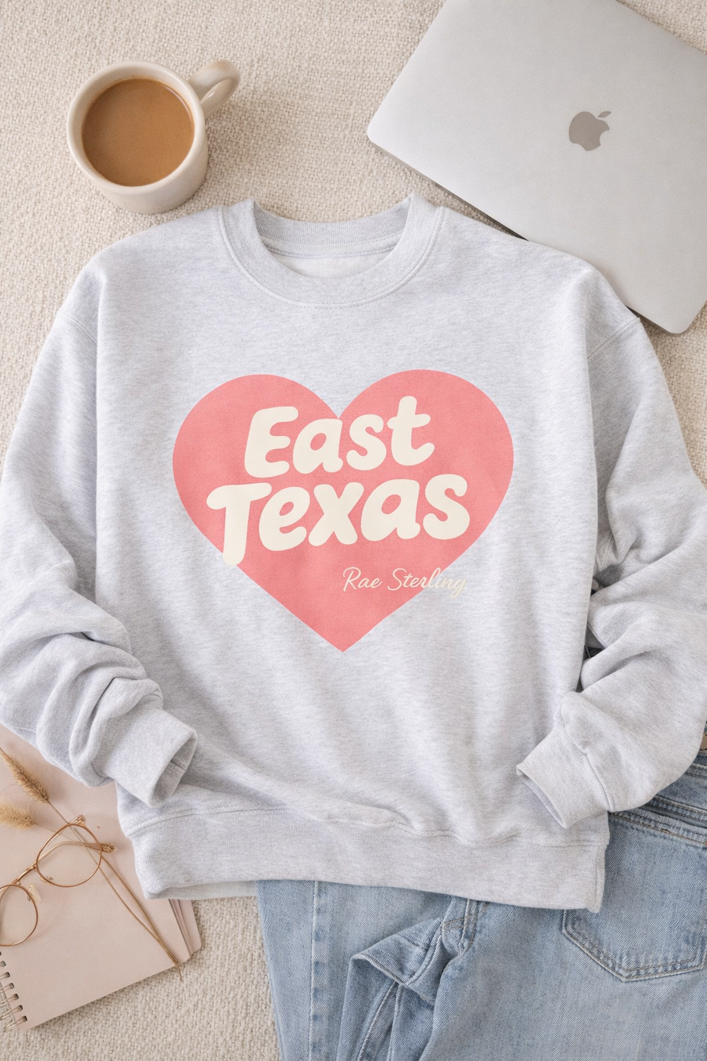 East Texas Heart - Ash/Peach