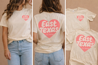 East Texas Heart - Ivory/Peach