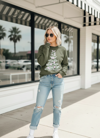 Watercolor Christmas Tree - Army Green