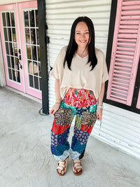 ONE SIZE FITS MOST -Patchwork Pants