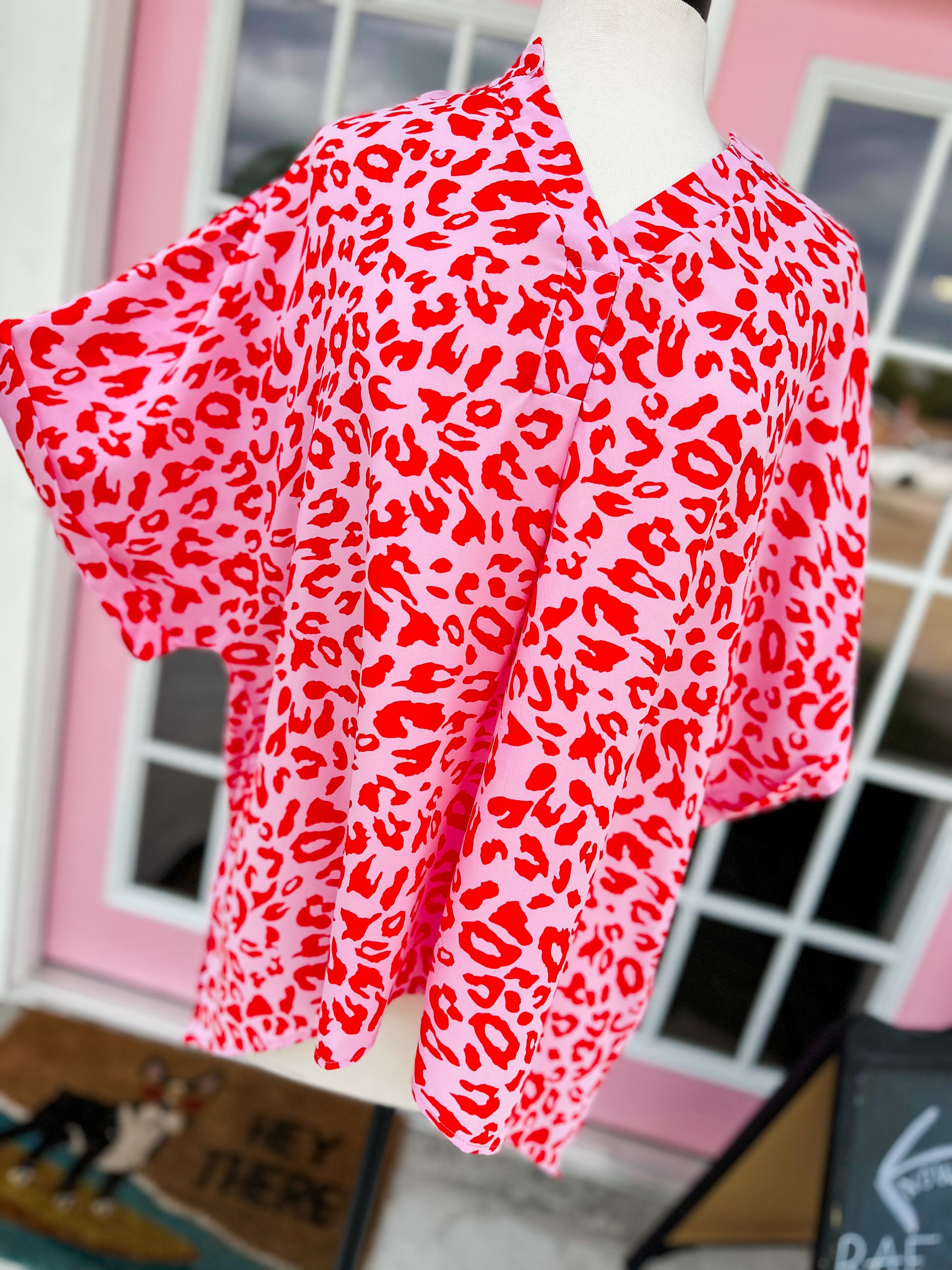 Pink and Red Leopard Tunic