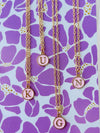 Pink Circle Initial Necklace