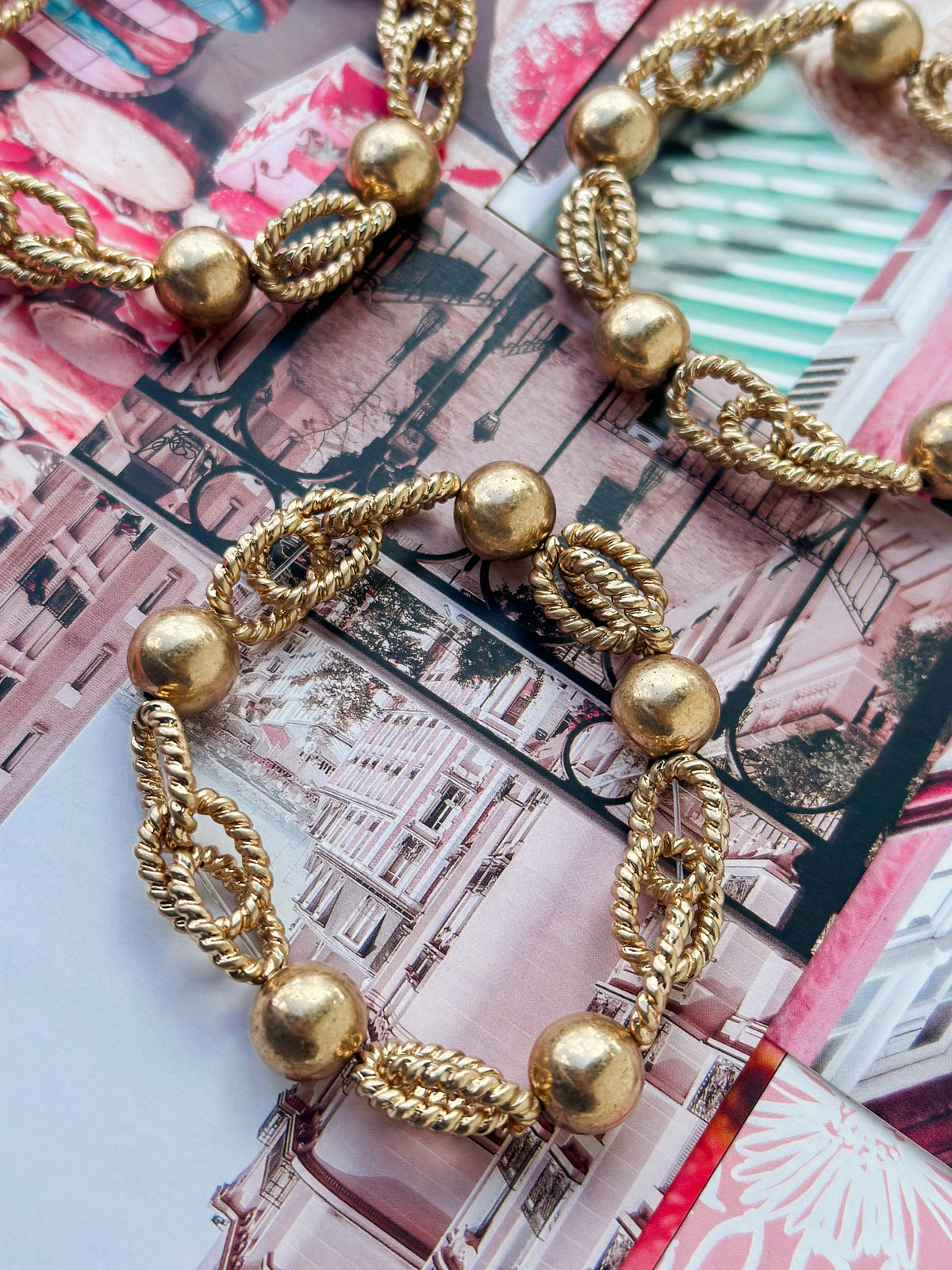 Hines Gold Chain Bead Bracelet