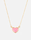 Pink Enamel Heart Necklace