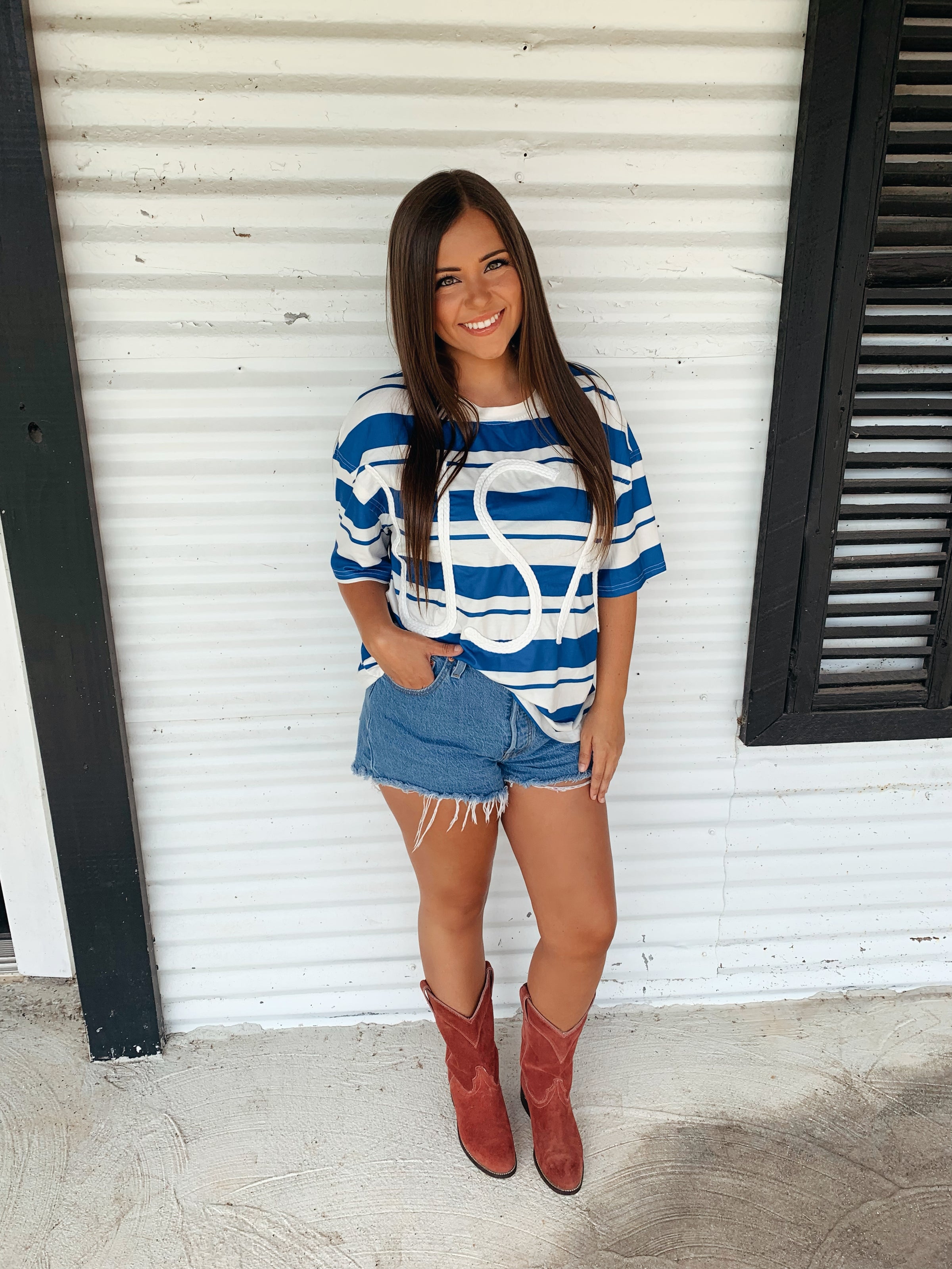 USA braided tee