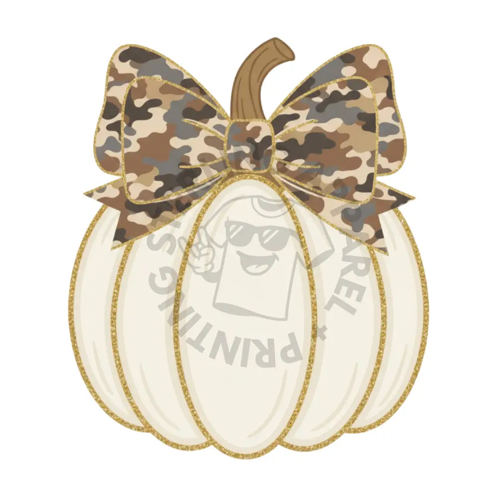 Camo Bow Pumpkin Transfer