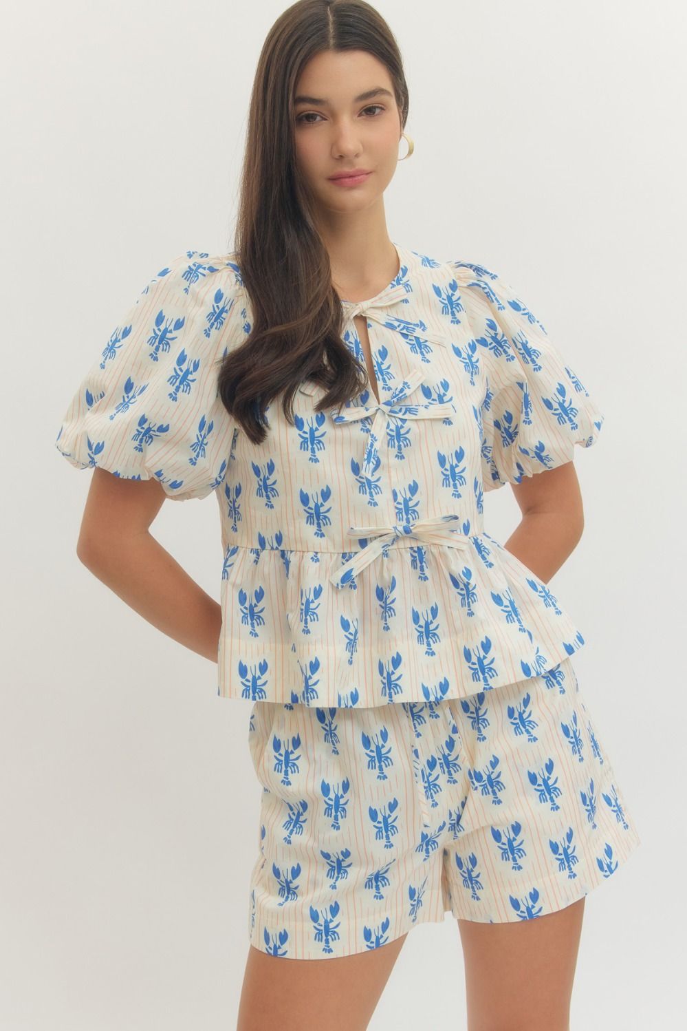 Blue Lobster Babydoll - Top Only