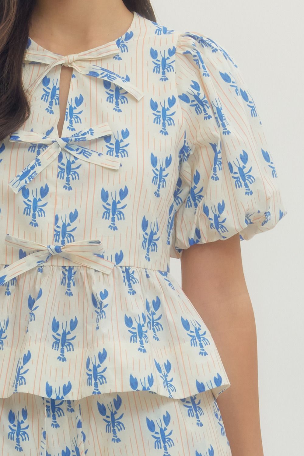 Blue Lobster Babydoll - Top Only