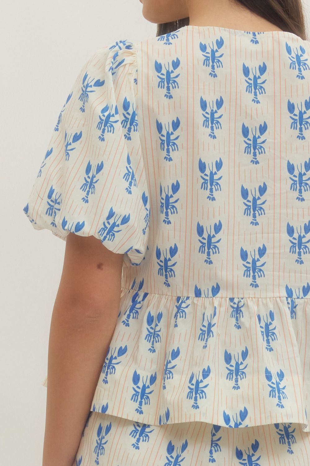 Blue Lobster Babydoll - Top Only