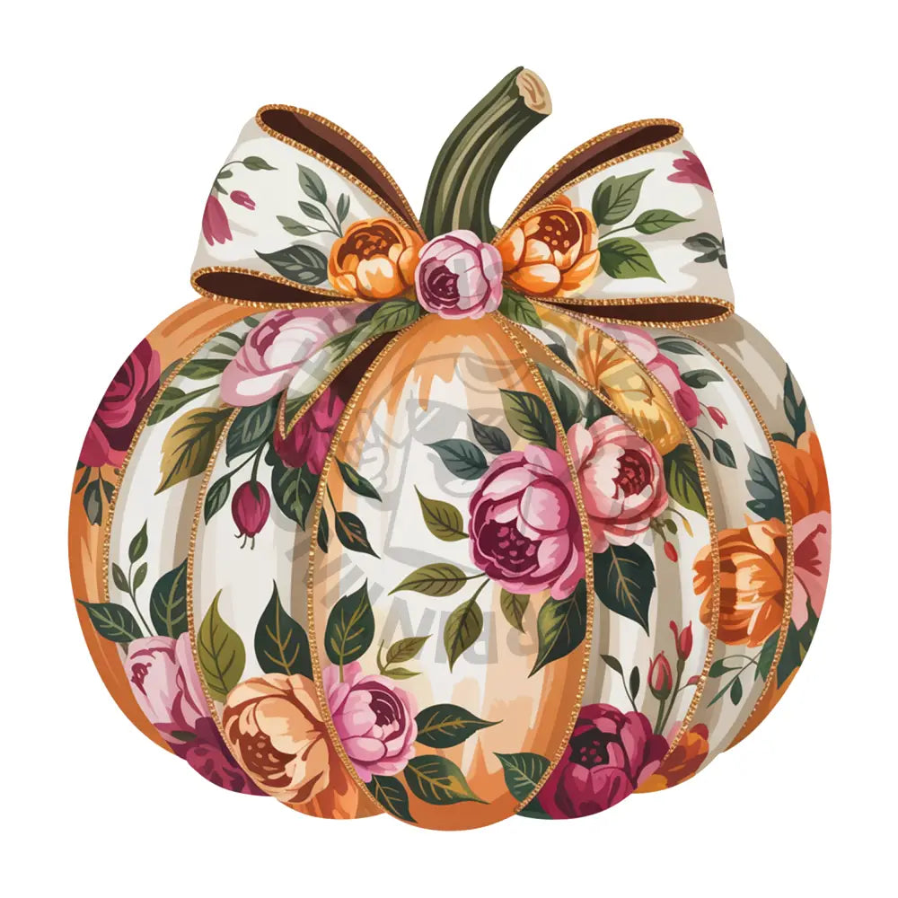 Floral Pumpkin Transfer